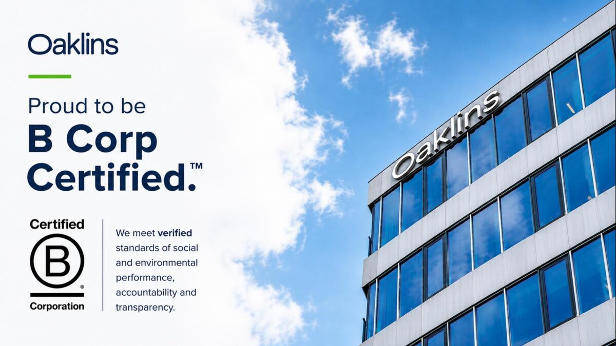 Oaklins Nederland heeft de B Corp-certificering behaald.