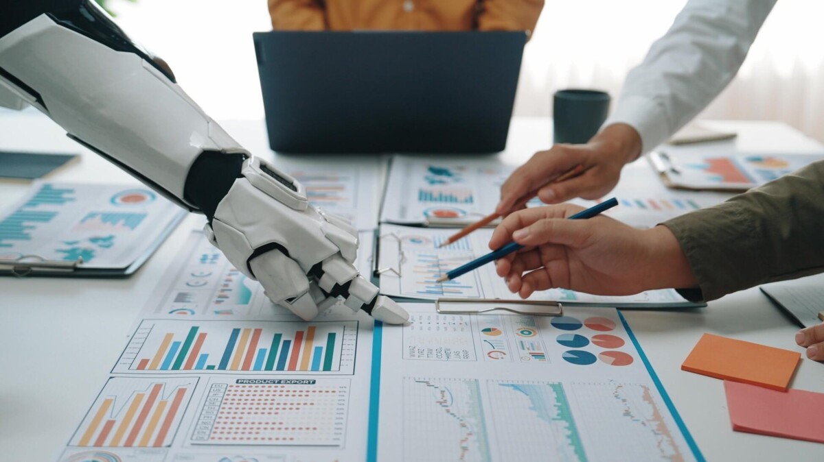 AI robot helpt met besluitvorming. 