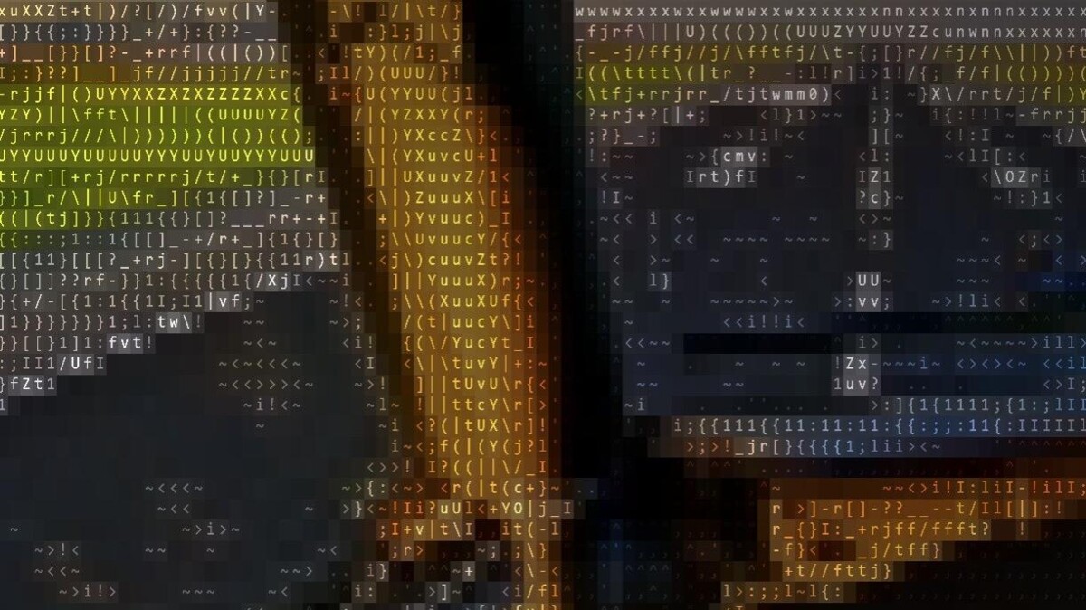 Scherm met pixels en code